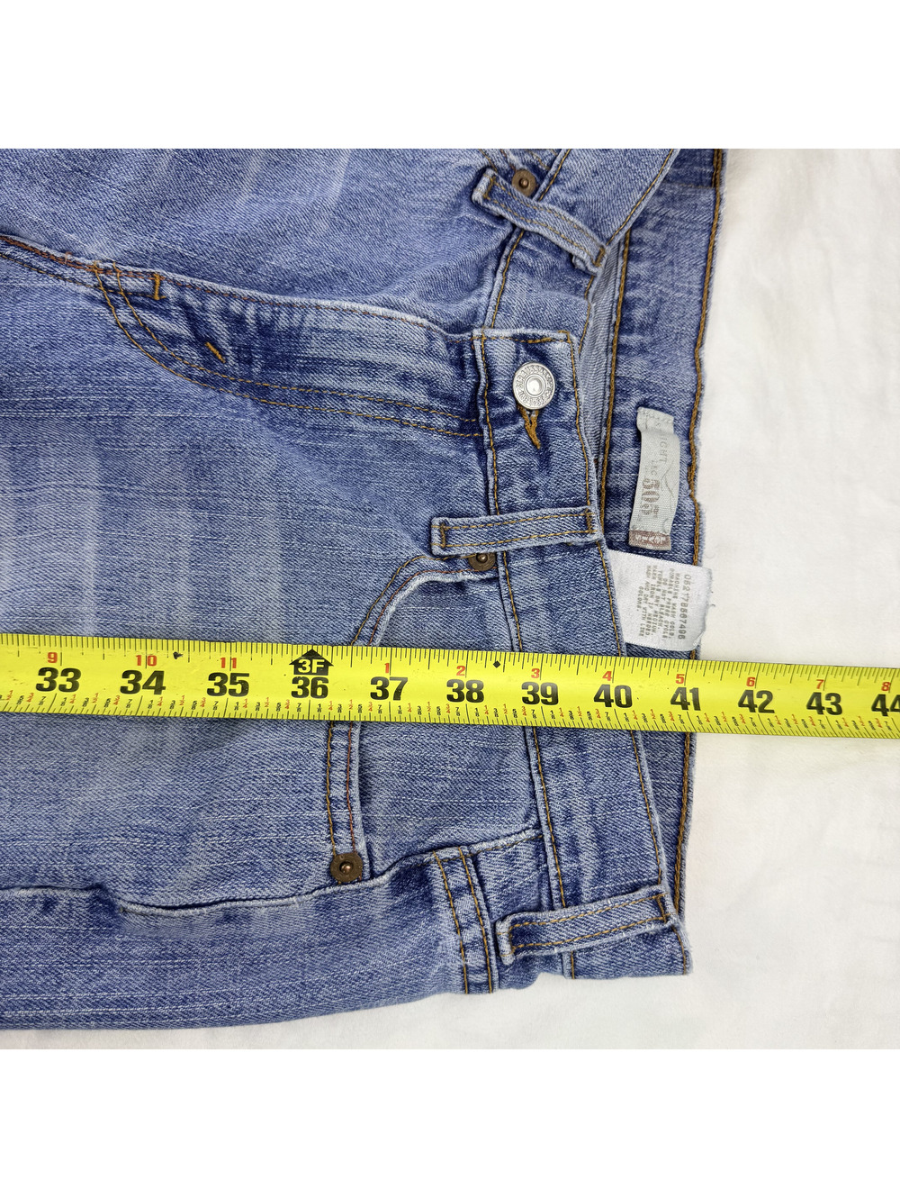 Levi's 505 Women's Jeans Size 6 M Distressed Straight Leg Y2K Faded Blue Denim - Picture 15 of 15